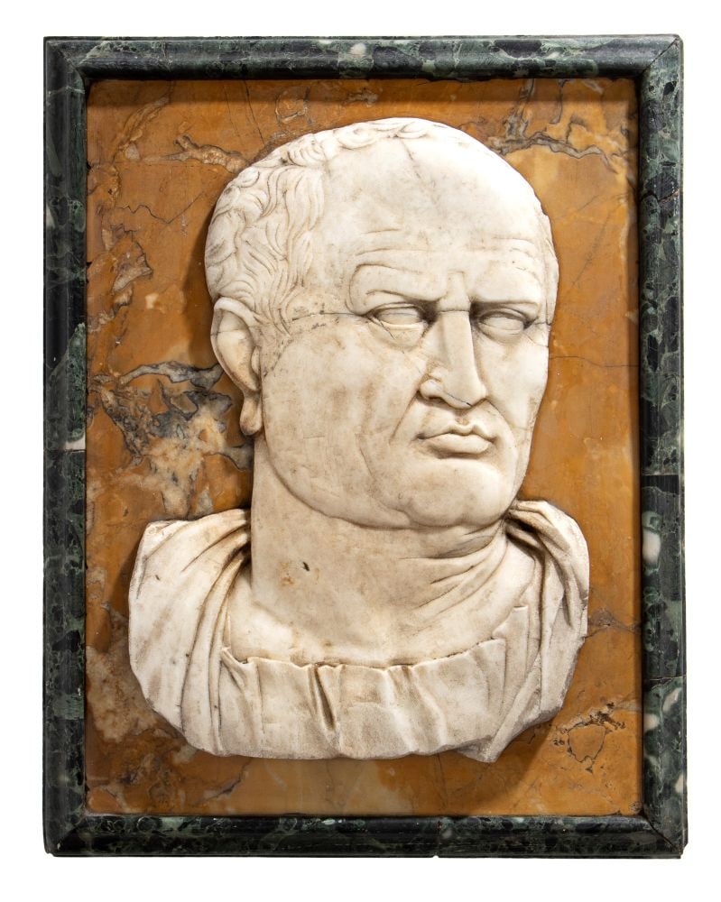 Marble bas-relief depicting Cicero - Italy, 20th century (1 of 4)