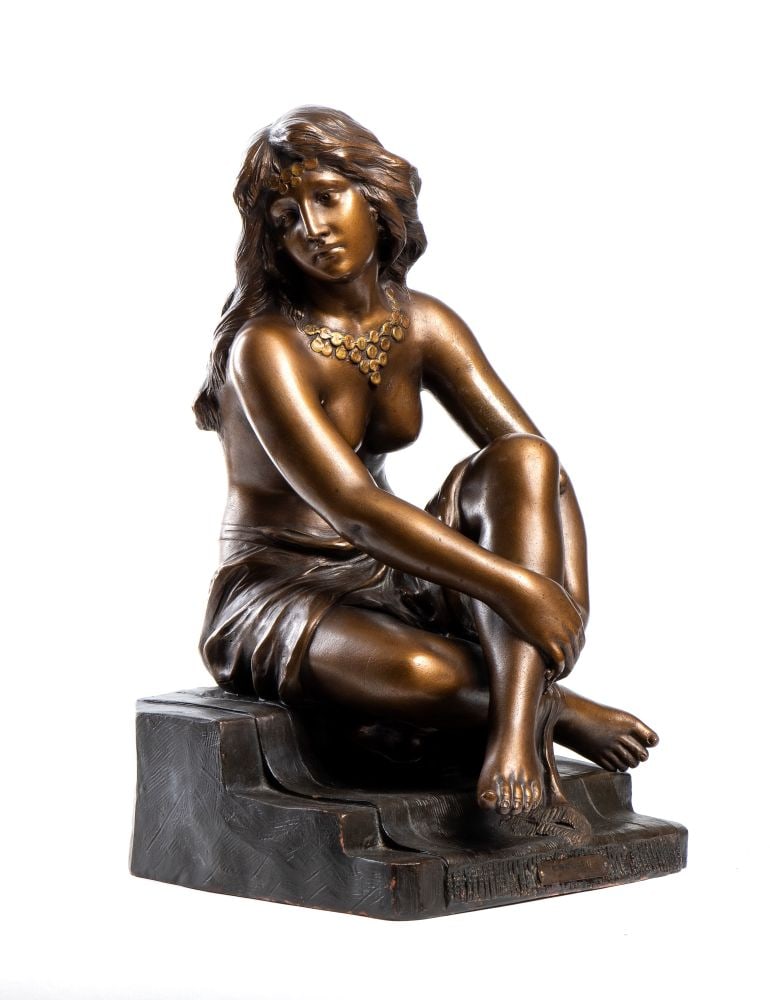 ÉDOUARD FORTINY The Slave, french terracotta sculpture - XX secolo (1 of 7)