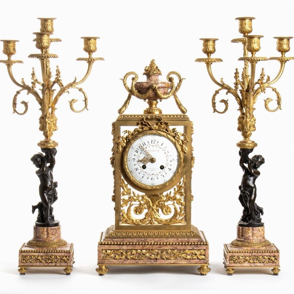 H. JOURNET & CIE French gilded bronze triptych - Paris 19th century, signed H. JOURNET & CIE. - (1 of 10)