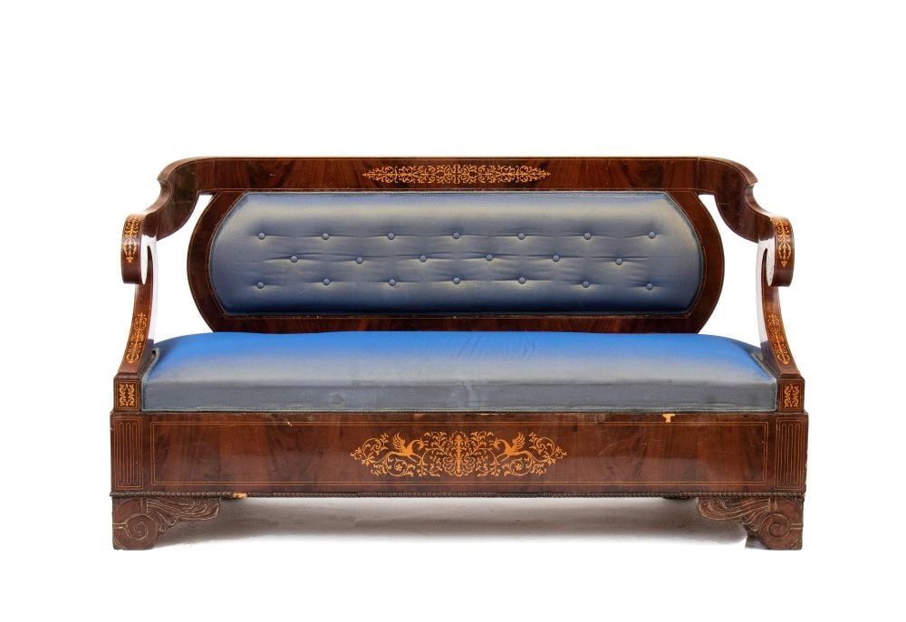 Italian inlaid sofa Smith, Carlo X - Naples, 19th century (1 of 7)