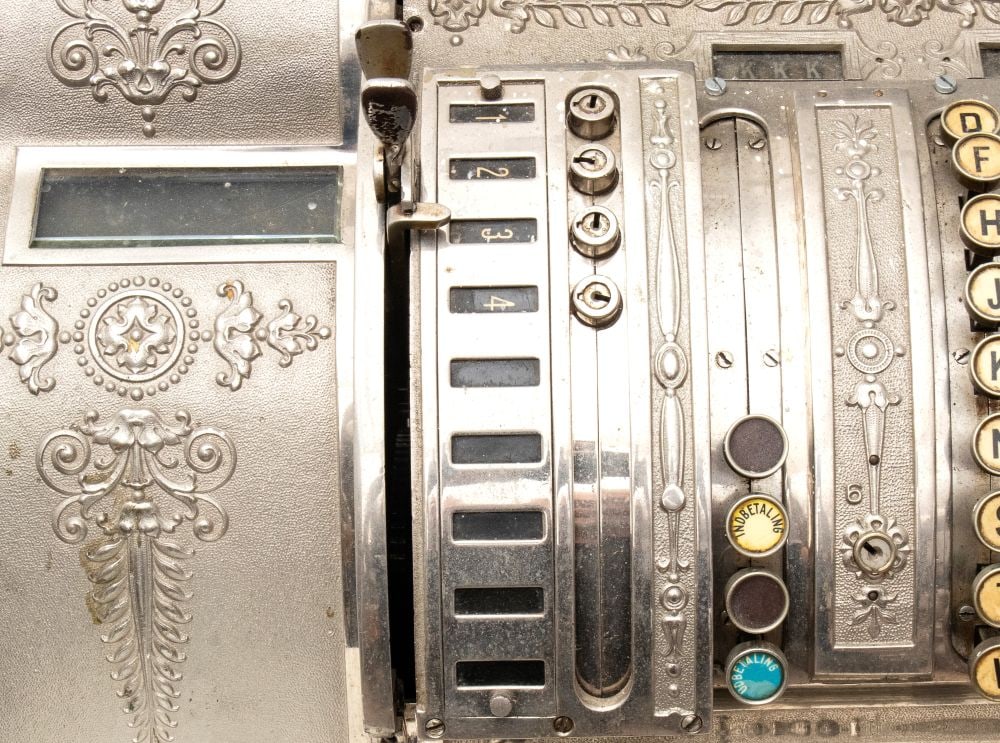 NATIONAL CASH REGISTER COMPANY Mechanical cash register Model 592X-ELF - US, 20th century - 5