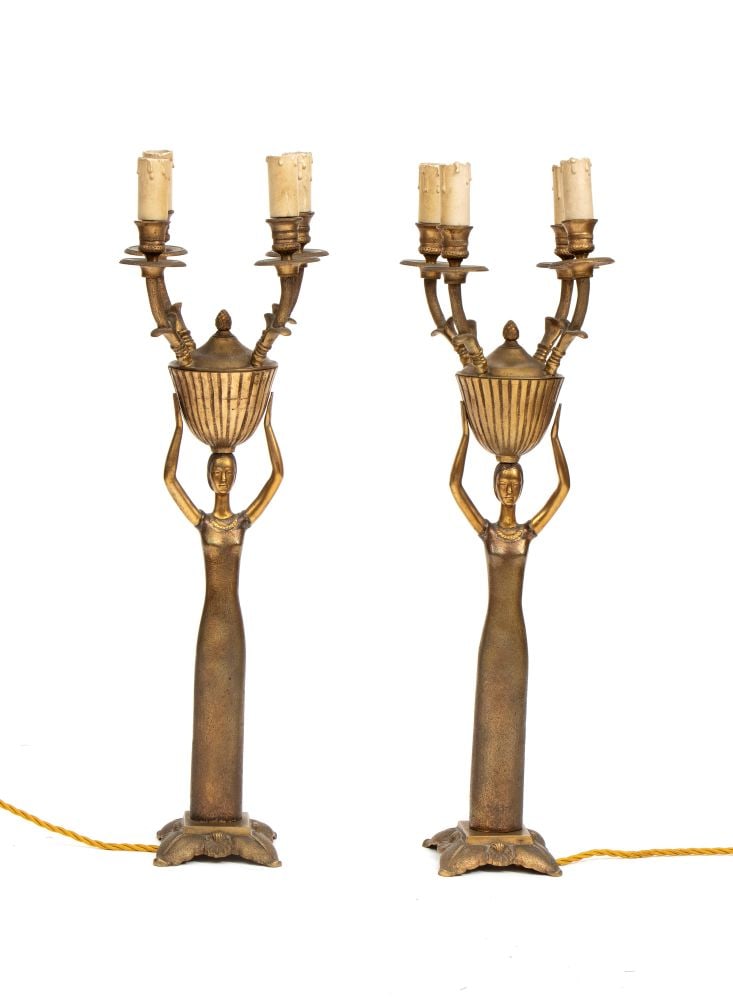 Pair of Art Deco-style candlesticks - 20th century (1 of 4)