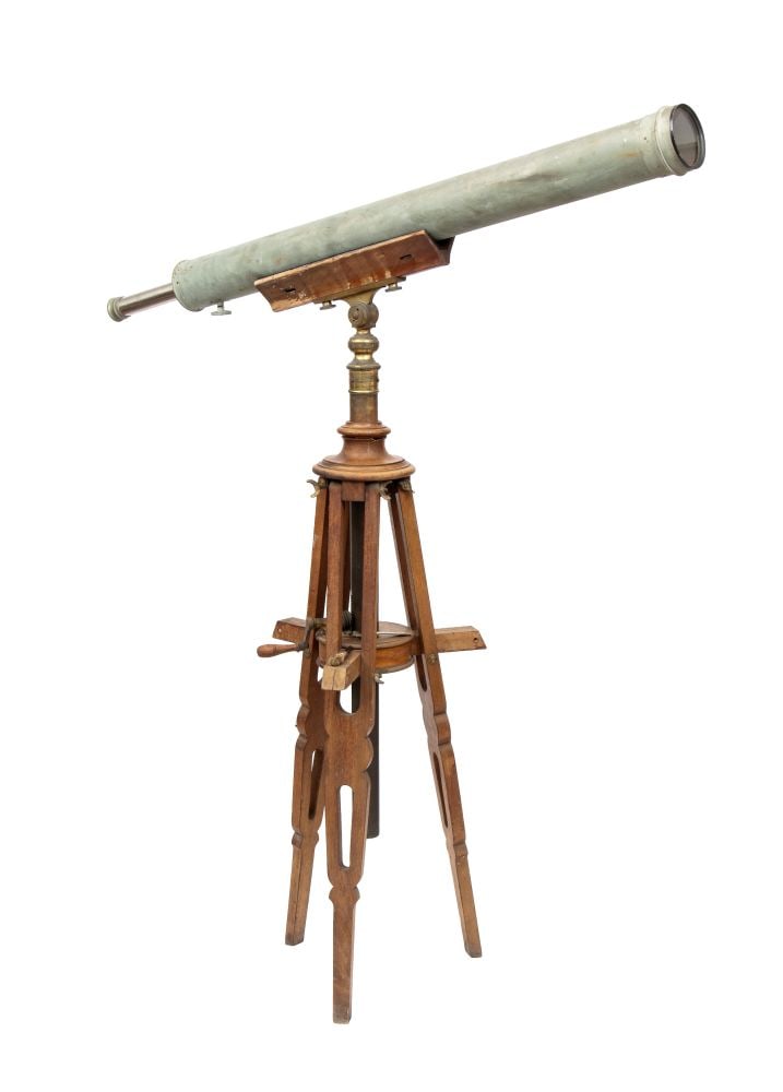 Astronomical telescope with stand, by Salmoiraghi Milano - Late 19th century–Early 20th (1 of 7)