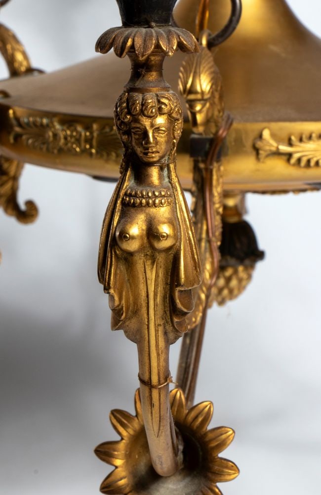 Gilded bronze Empire-style chandelier - France, 19th century - 2