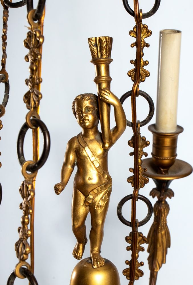 Gilded bronze Empire-style chandelier - France, 19th century - 3
