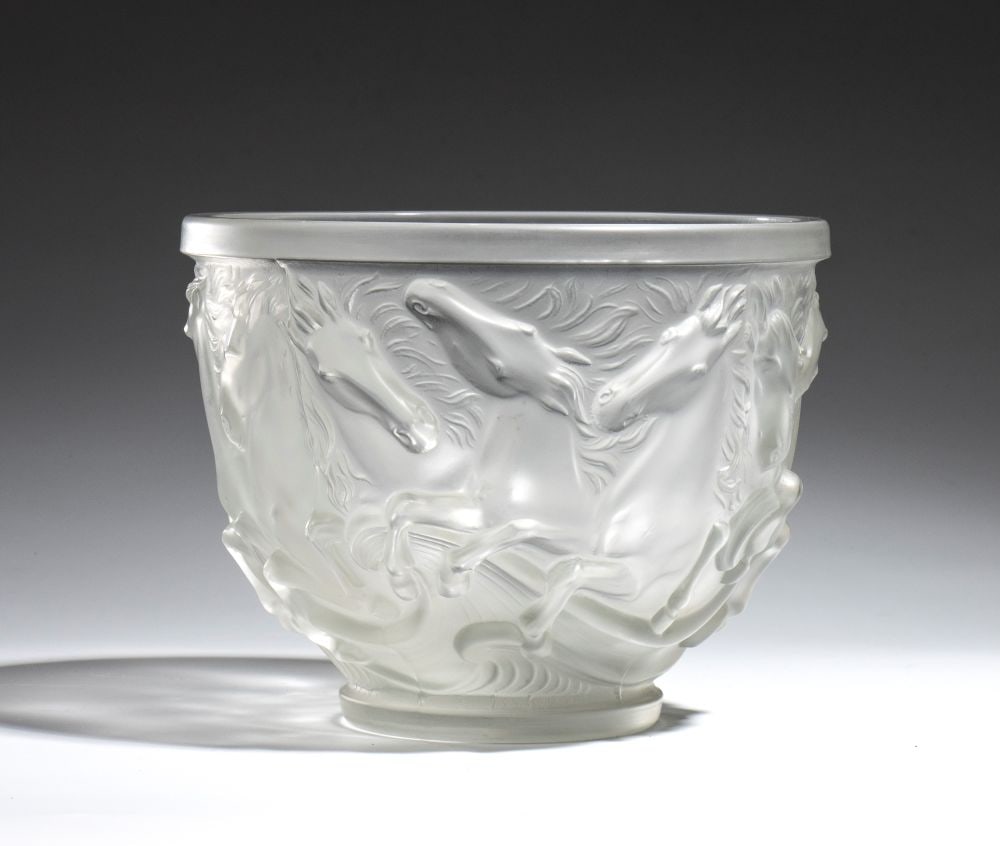 JOSEF INWALD “Horses of Poseidon” Satin-Finish Glass Vase for Barolac - Art Deco, 20th (1 of 3)