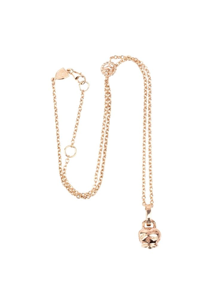 CHANTECLER Gold pendant necklace: 9k rose gold, with a forzatina-link chain from which a bell-shaped pendant hangs.Hallmarked “375”. Signed “CHANTECLER”.Chain length: 45 cm. Weight: 7.9 gr.