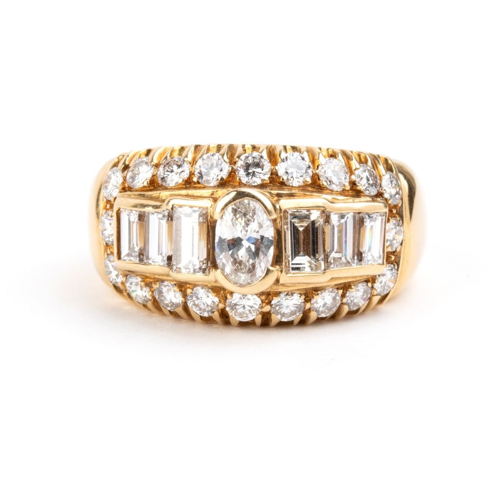 Diamond gold band ring - 4