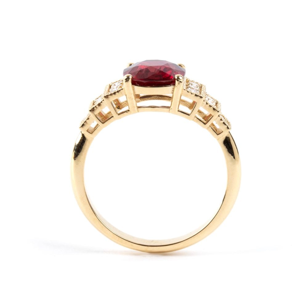 Ruby diamond gold ring - 2