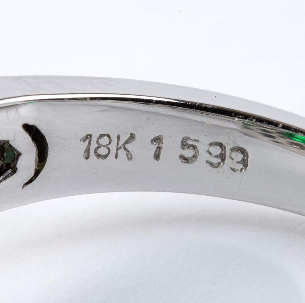 Emerald diamond gold ring - 5