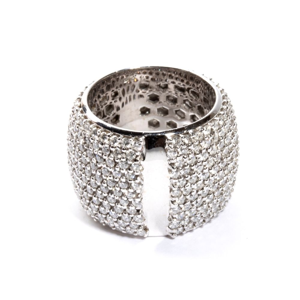 Diamond gold band ring - 4