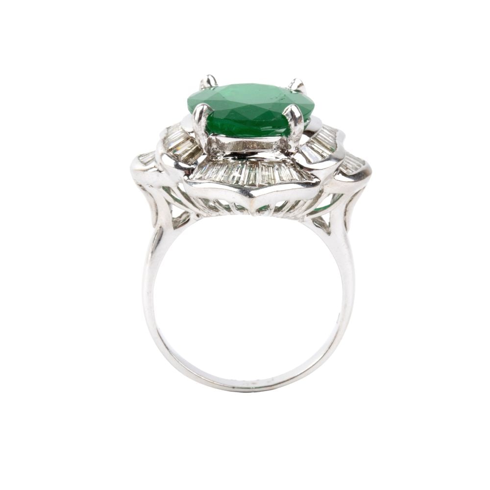 Emerald diamond gold ring - 2