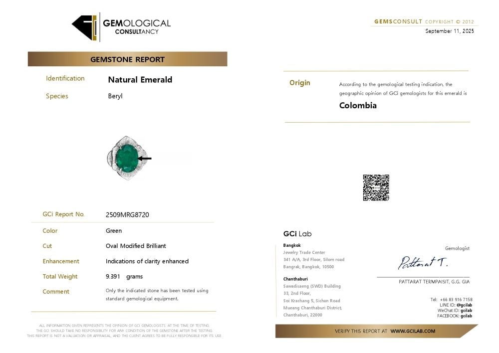 Emerald diamond gold ring - 8