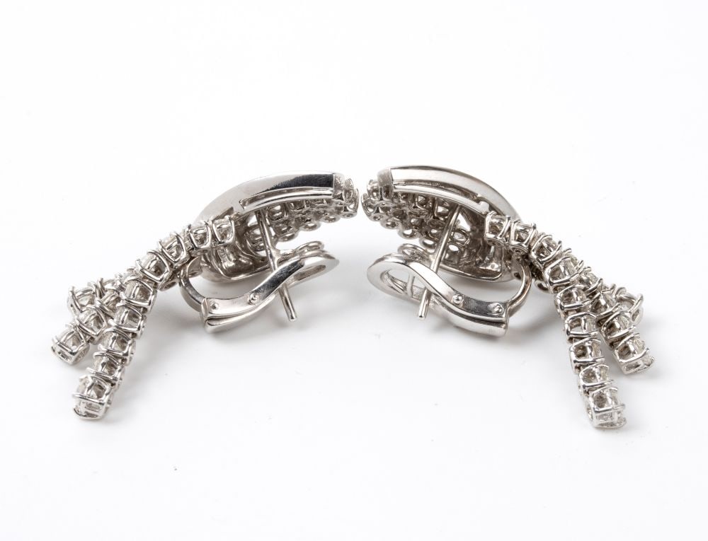 Diamond gold earrings - 2