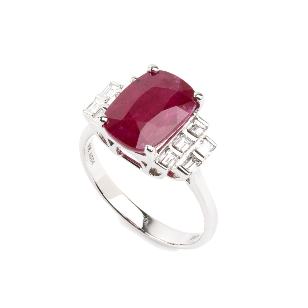 Ruby diamond gold ring (1 of 8)