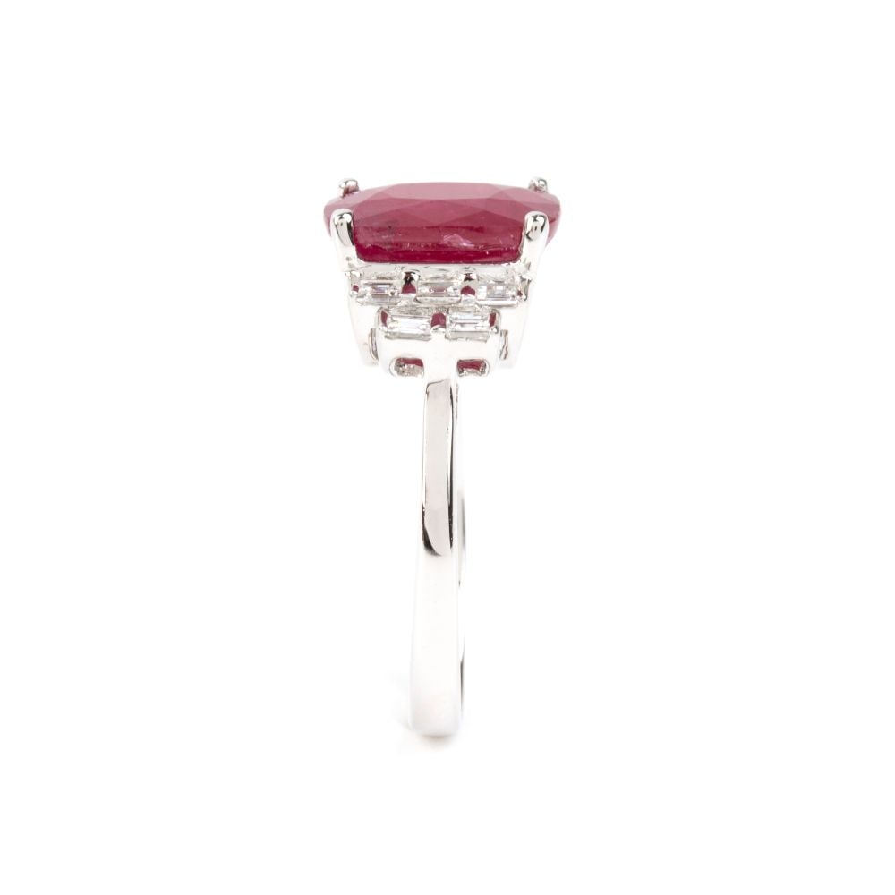 Ruby diamond gold ring - 3