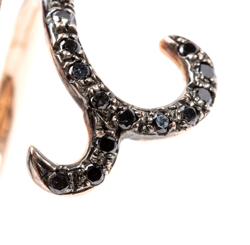 Gold black diamond ring - 3
