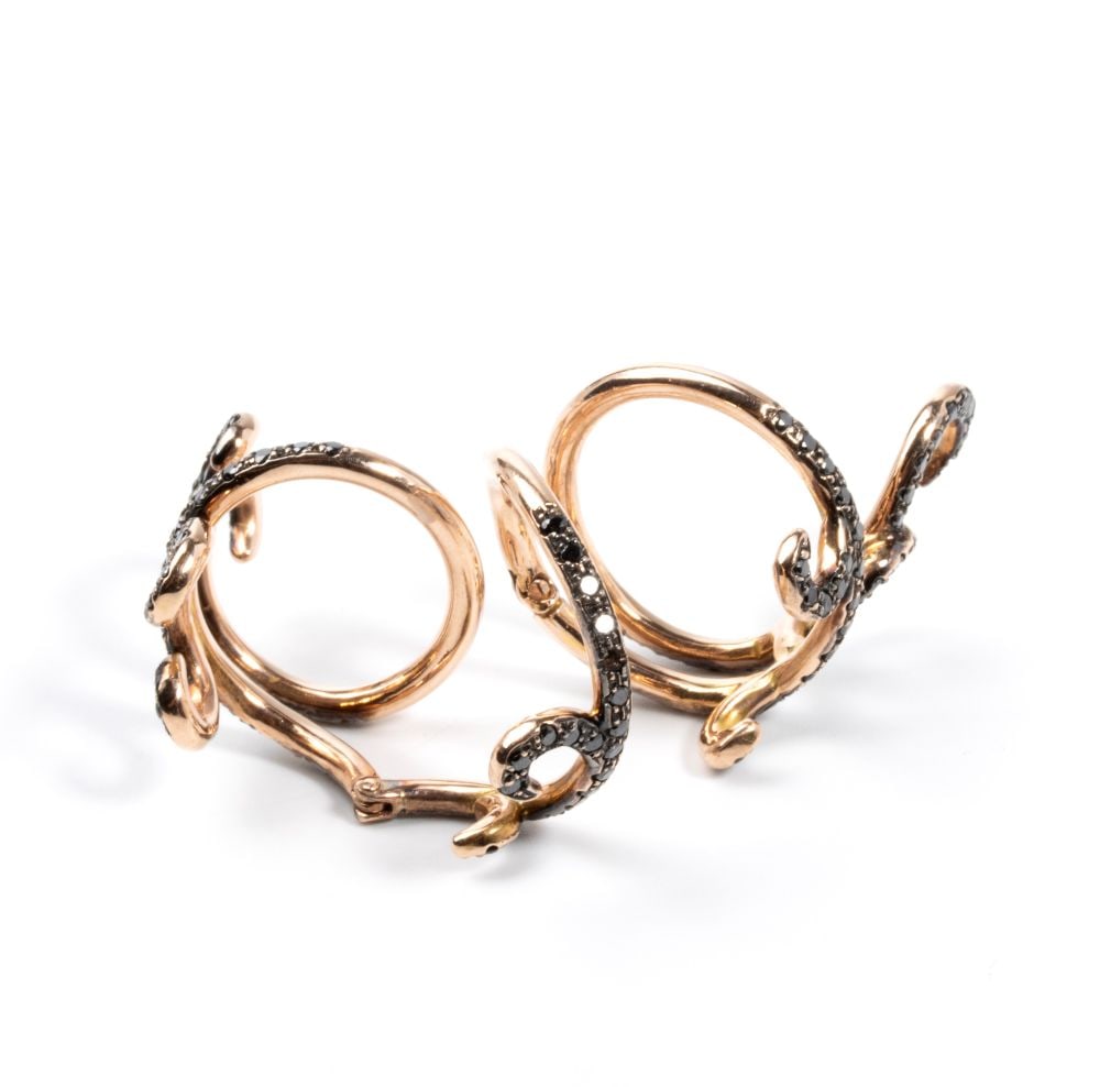 Gold black diamond ring - 6