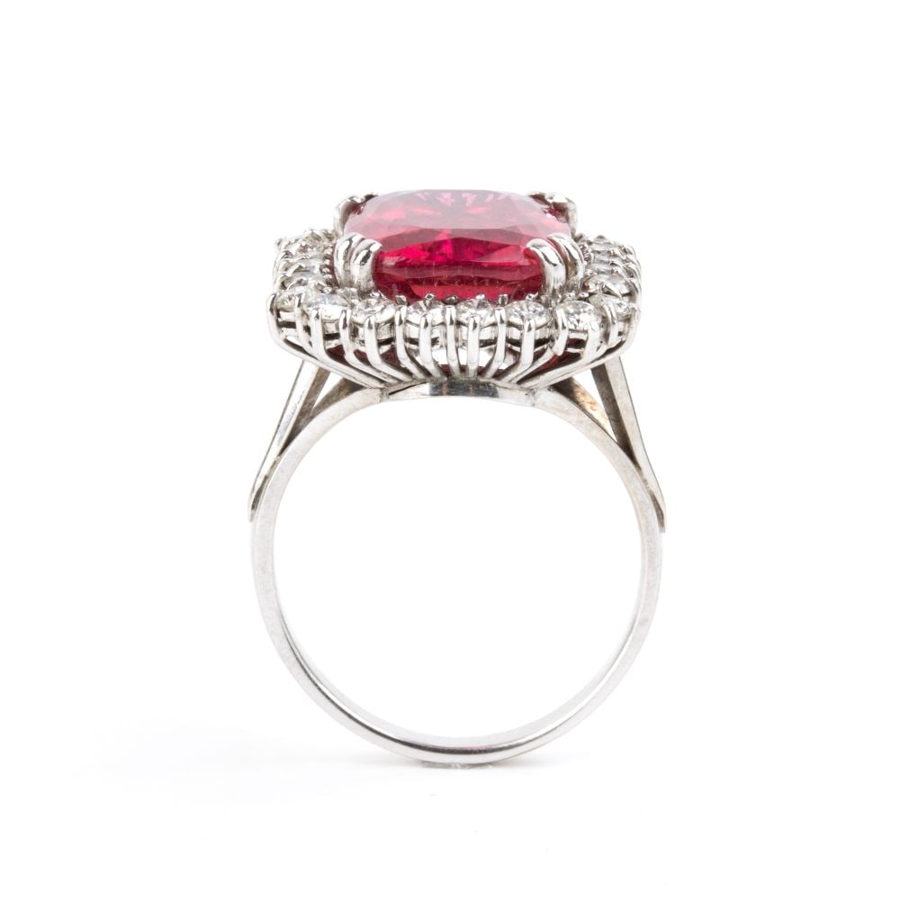 Tourmaline diamond gold ring - 2