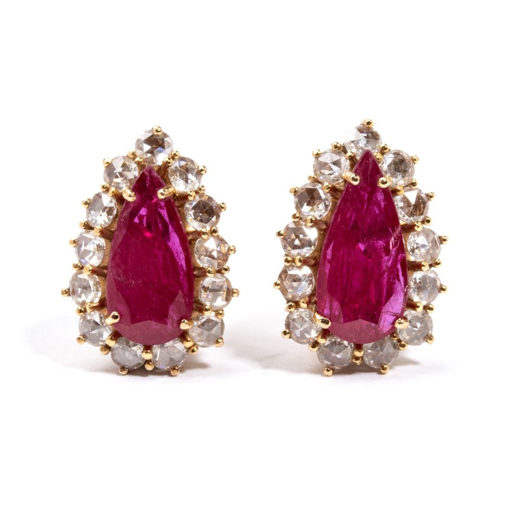 Rubies diamonds earrings - 2