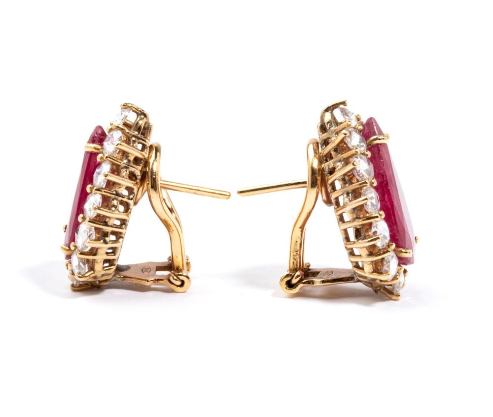 Rubies diamonds earrings - 3