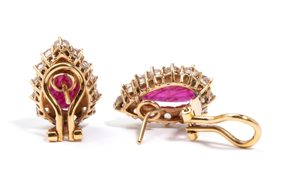 Rubies diamonds earrings - 4