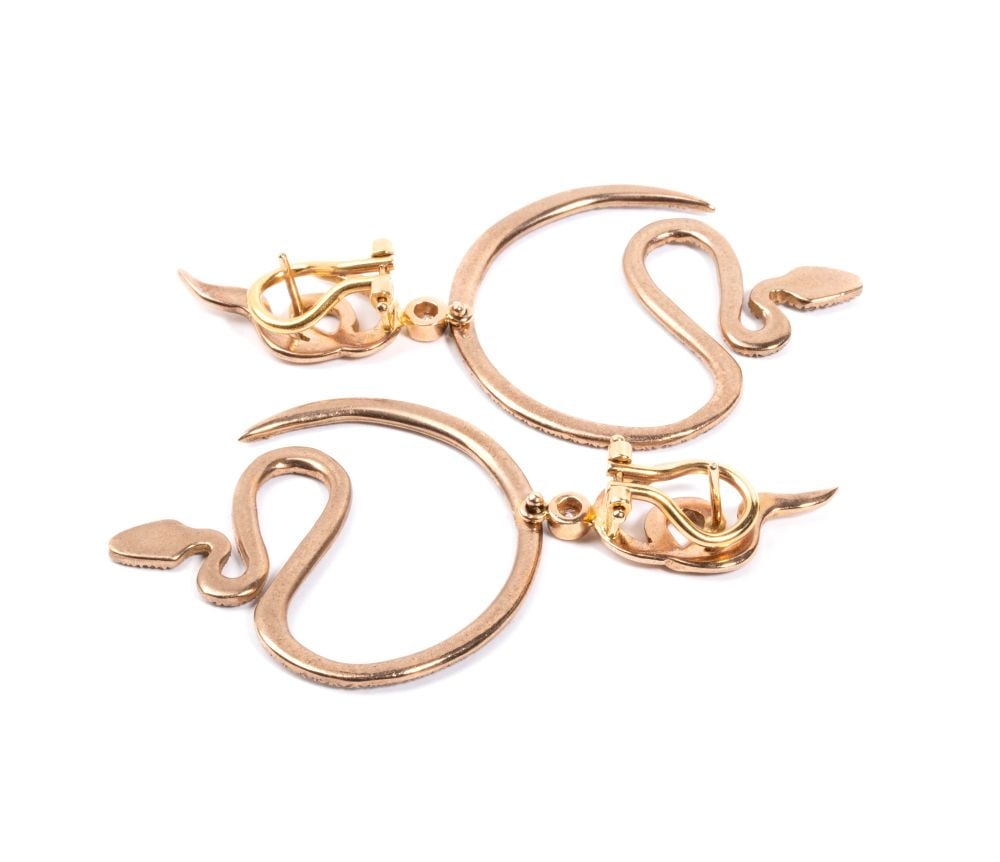 Diamond gold earrings - 3