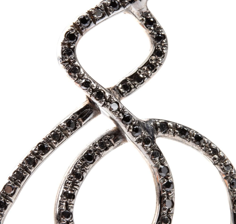 Diamond gold earrings - 2