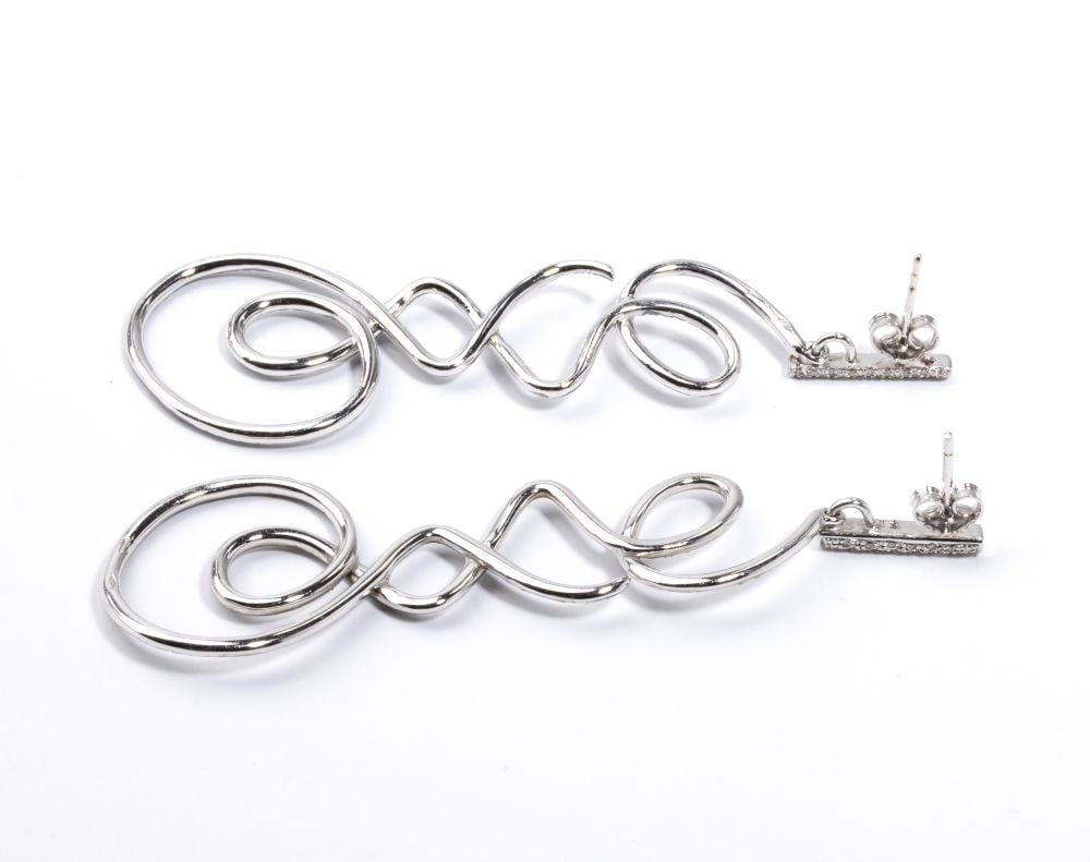 Diamond gold earrings - 4