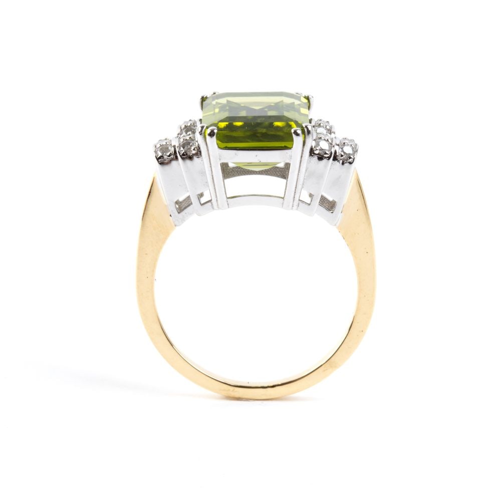 Peridot diamond gold ring - 2