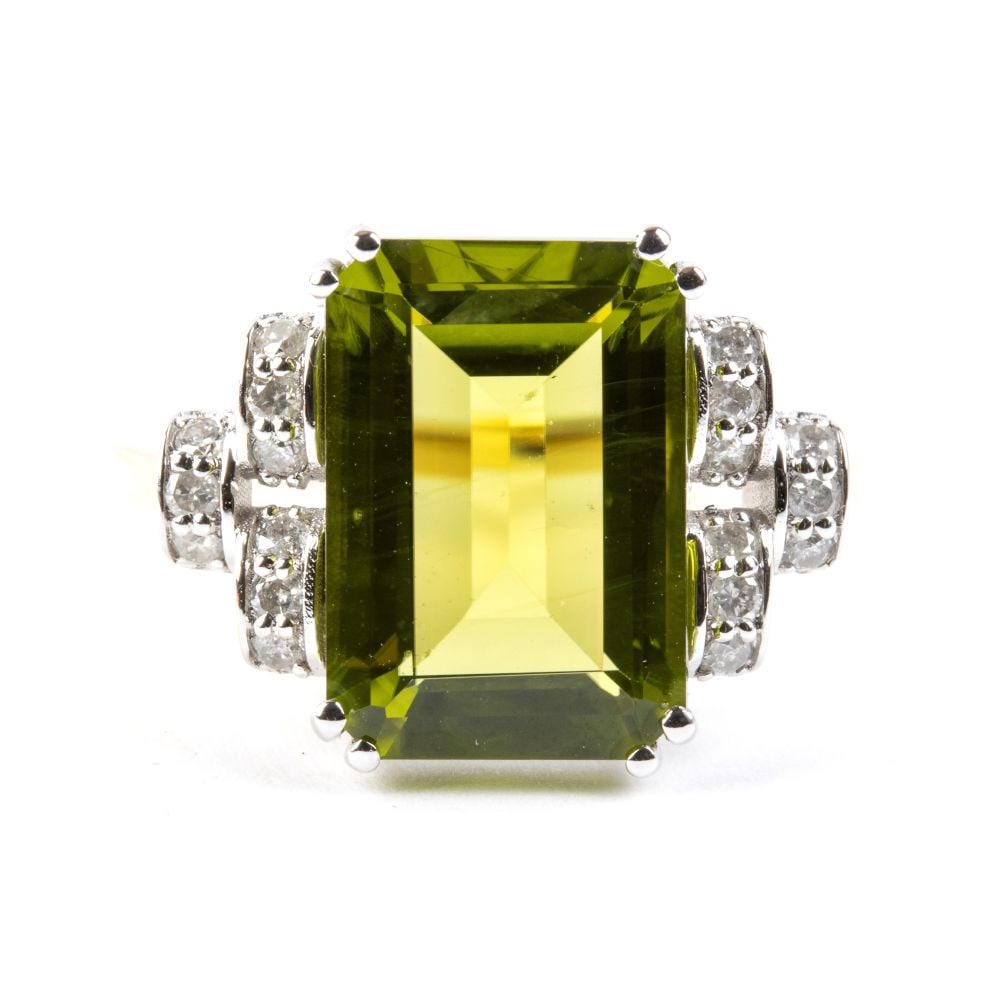Peridot diamond gold ring - 4