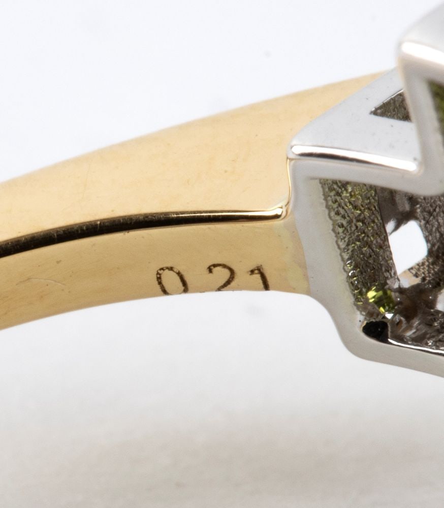 Peridot diamond gold ring - 6