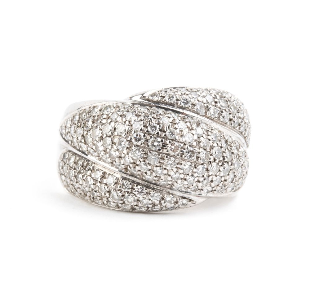 Diamond gold band ring - 4