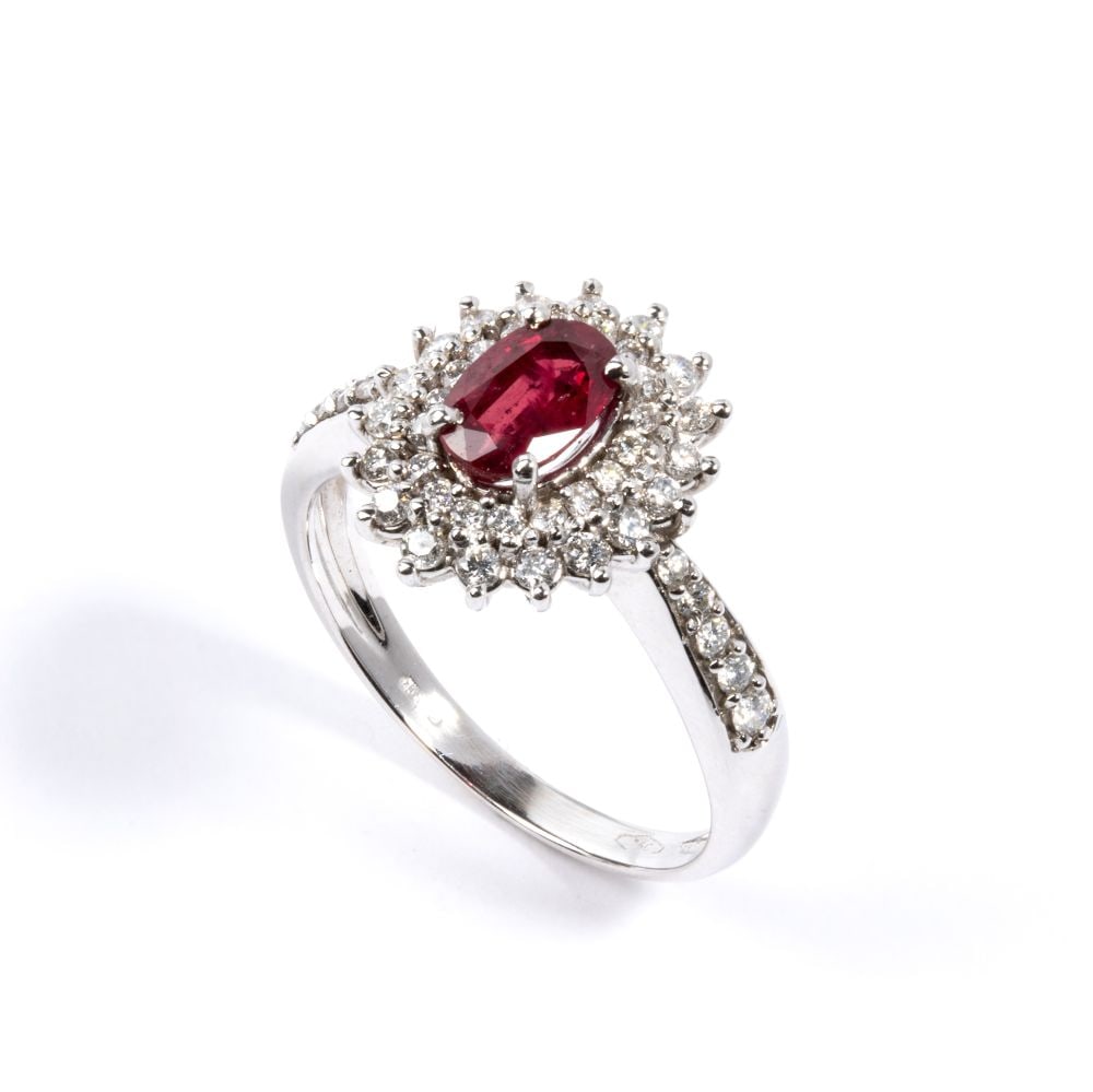 Ruby diamond gold ring (1 of 4)
