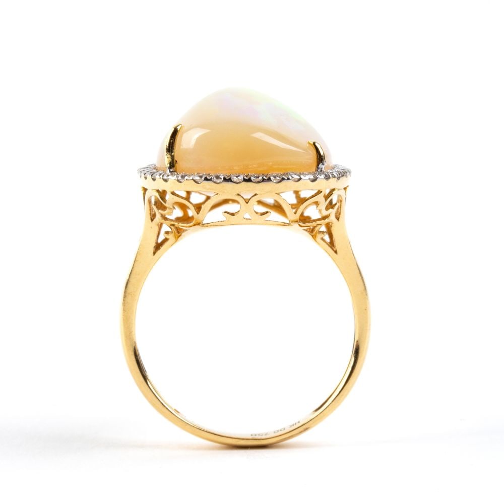 Opal diamond gold ring - 2