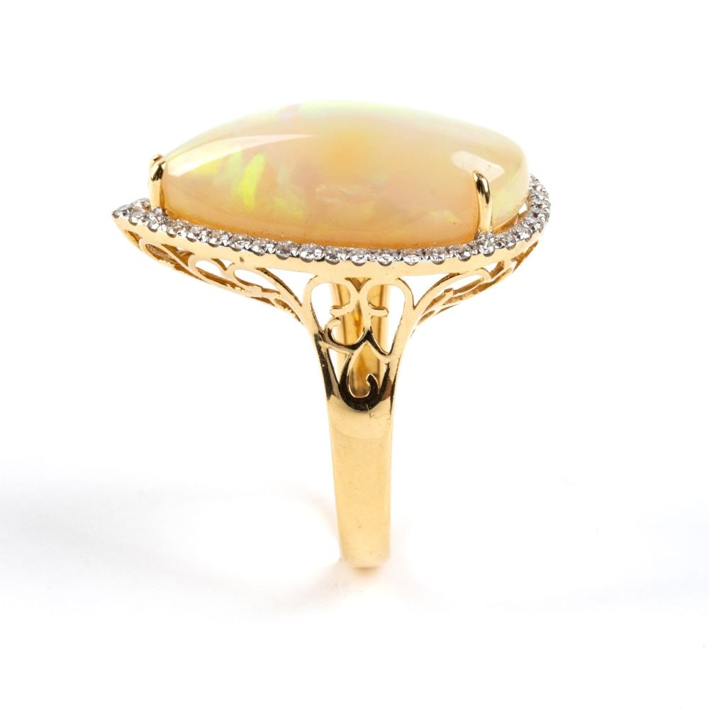 Opal diamond gold ring - 3