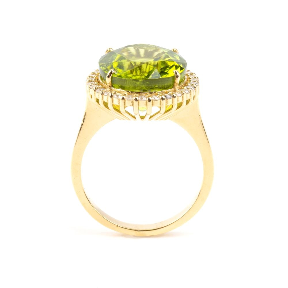 Peridot diamond gold ring - 2