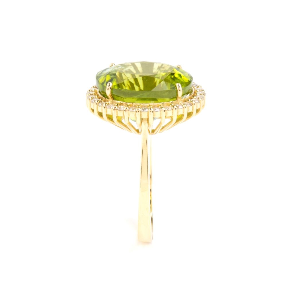 Peridot diamond gold ring - 3