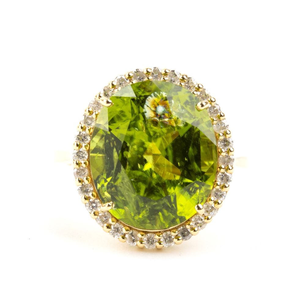 Peridot diamond gold ring - 4