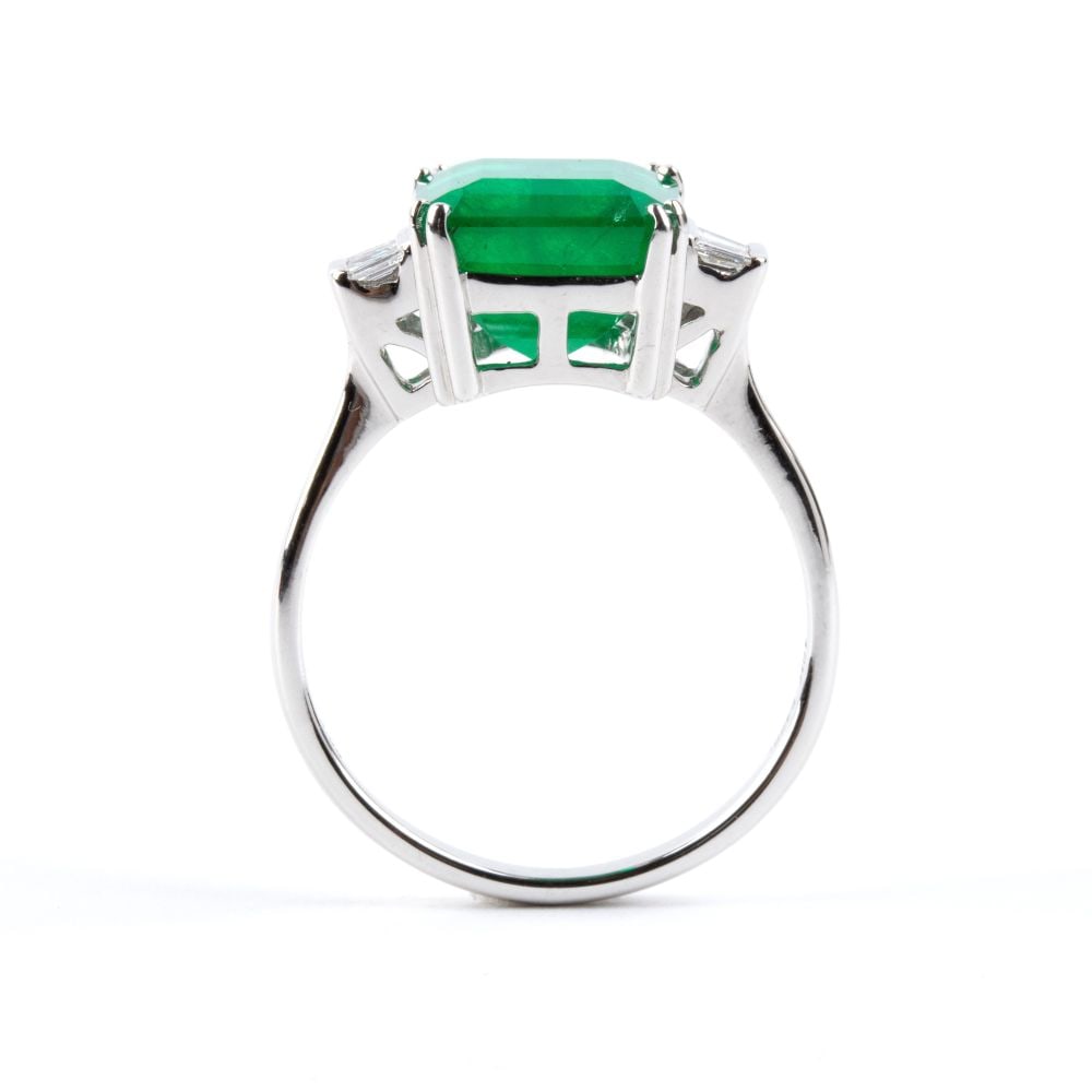 Emerald diamond gold ring - 2