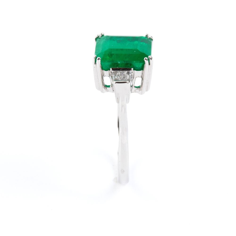 Emerald diamond gold ring - 3