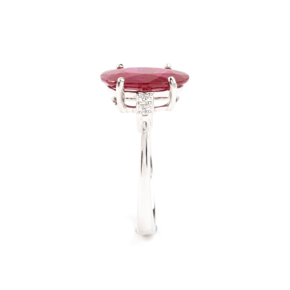 Ruby diamond gold ring - 3