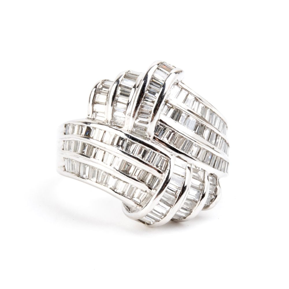 Diamond gold band ring - 4