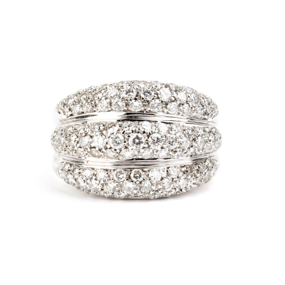 Diamond gold band ring - 4