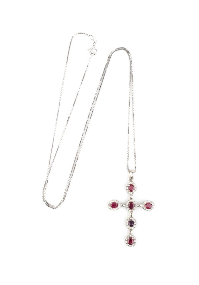 Ruby diamond gold necklace-pendant - 2