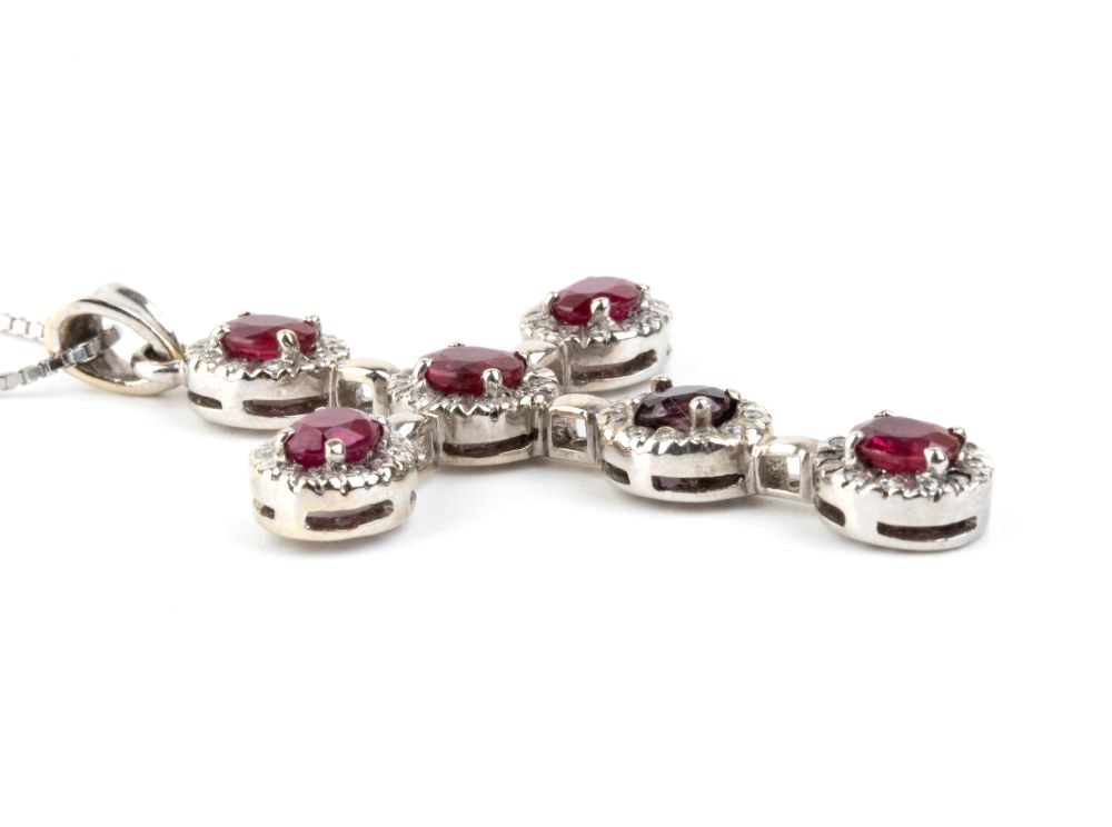 Ruby diamond gold necklace-pendant - 3
