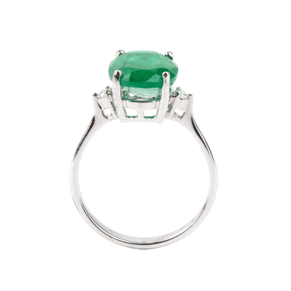 Emerald diamond gold ring - 2