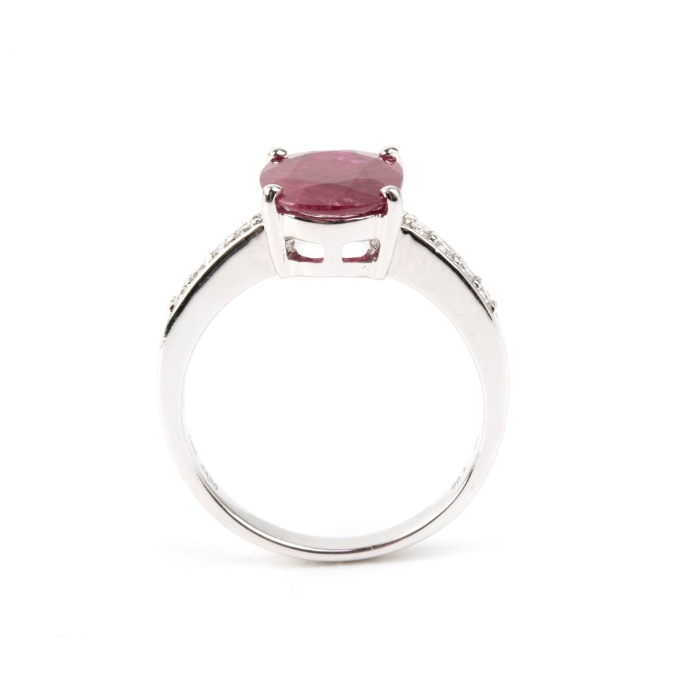 Ruby diamond gold ring - 2