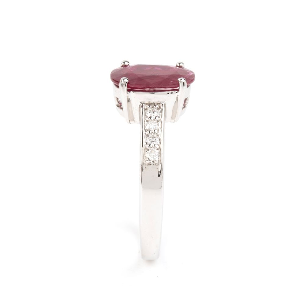 Ruby diamond gold ring - 3