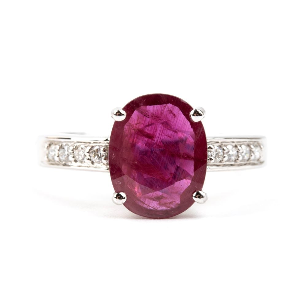 Ruby diamond gold ring - 4